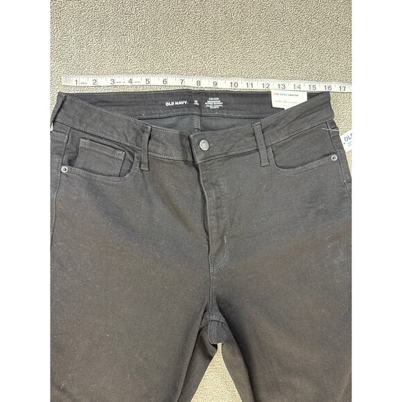 NWT Old Navy Jeans High Rise Rockstar Super Skinny Black Denim 16 Long - Picture 4 of 7